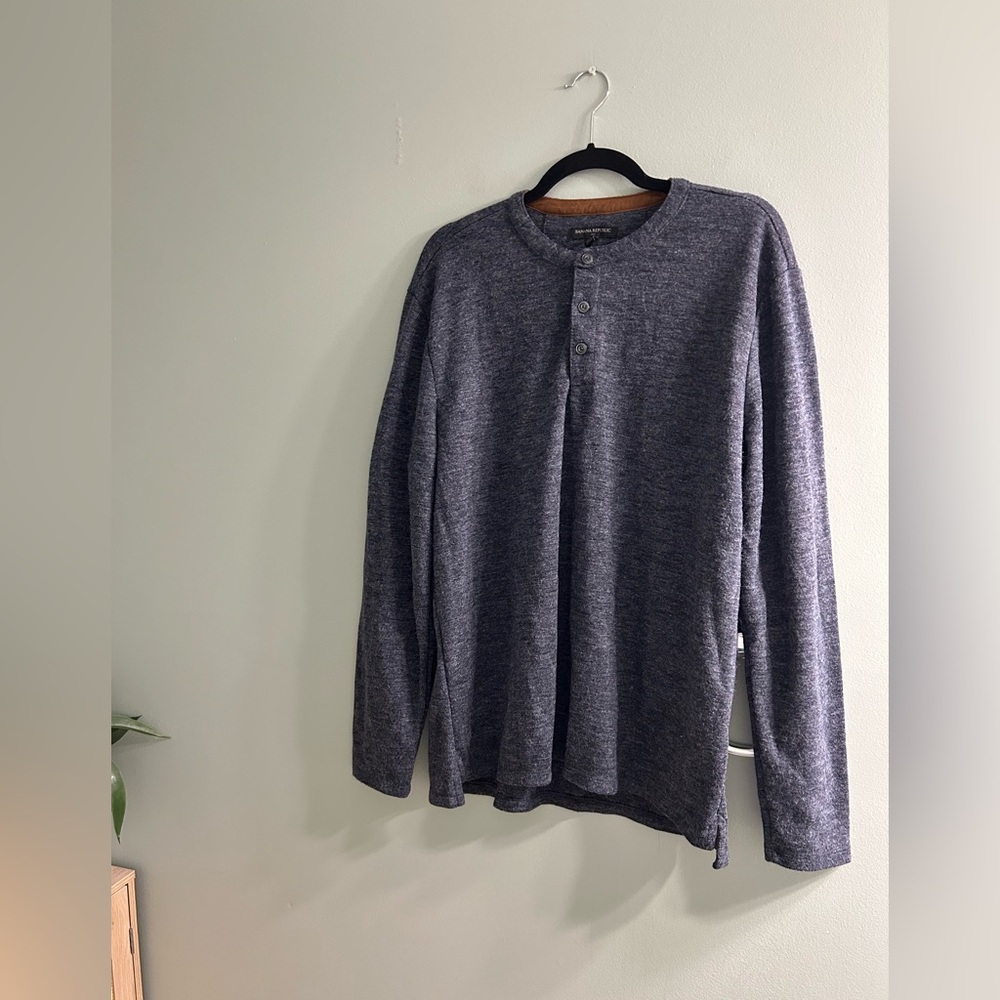 Banana republic men’s 1/4 button up long sleeve  sweater top